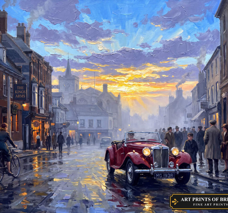 Carshalton town oil painting print