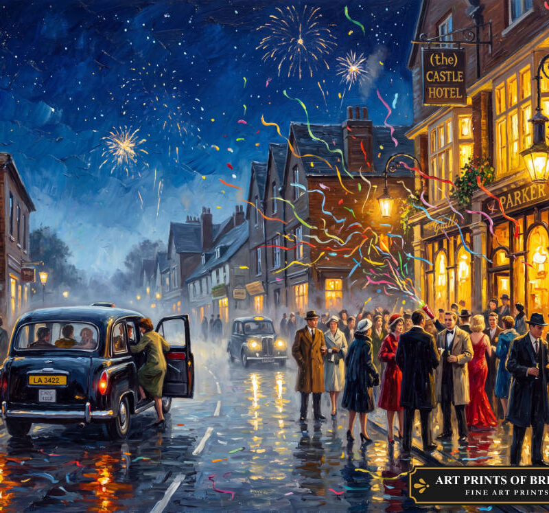 Eltham town oil painting print