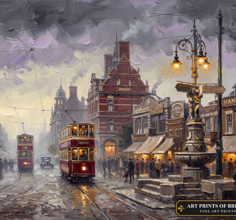 Enfield Town oil painting print