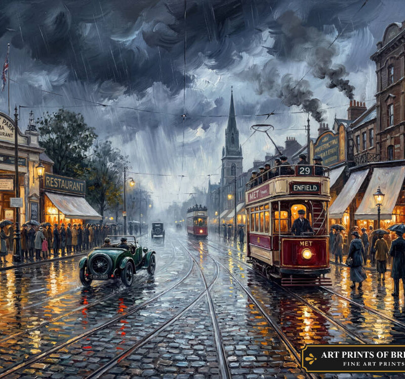 Finsbury Park Town oil painting print