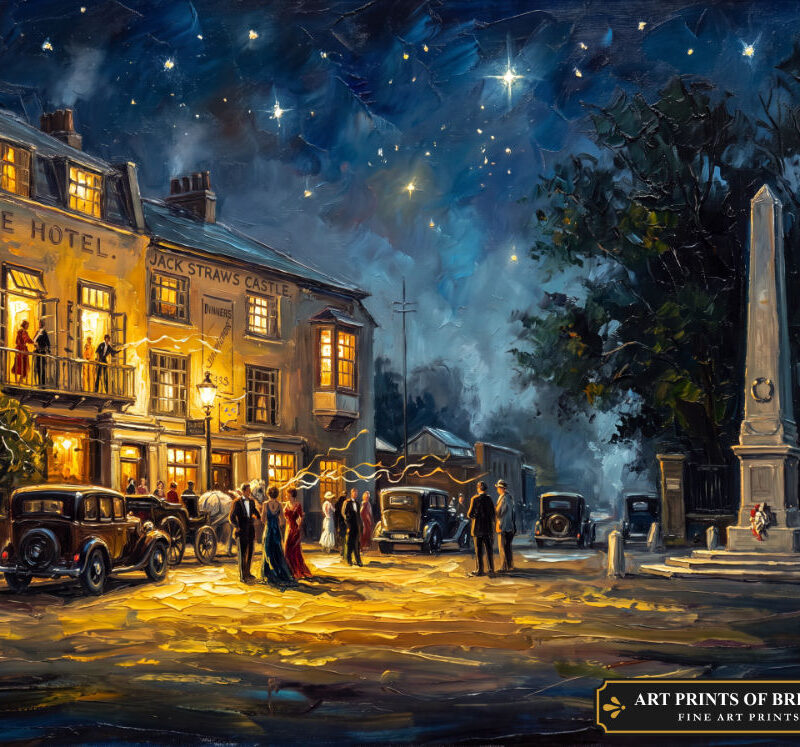 Hampstead Jack Straws oil painting print