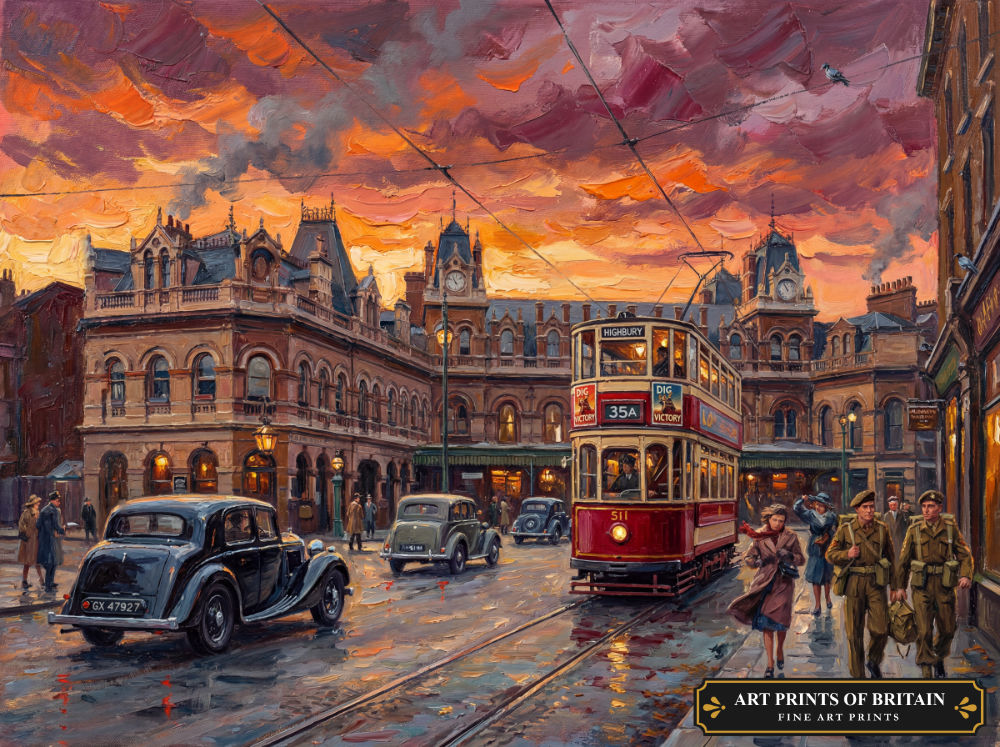 Highbury Town oil painting print