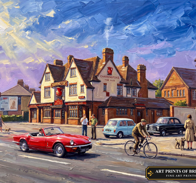 Kingsbury Town oil painting print