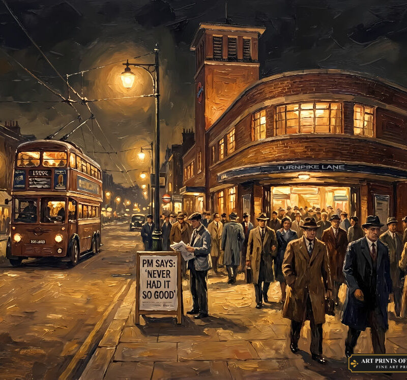 Turnpike Lane oil painting print