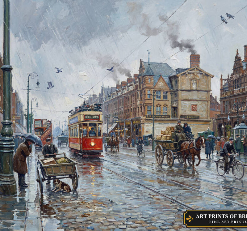 Cricklewood Town oil painting print