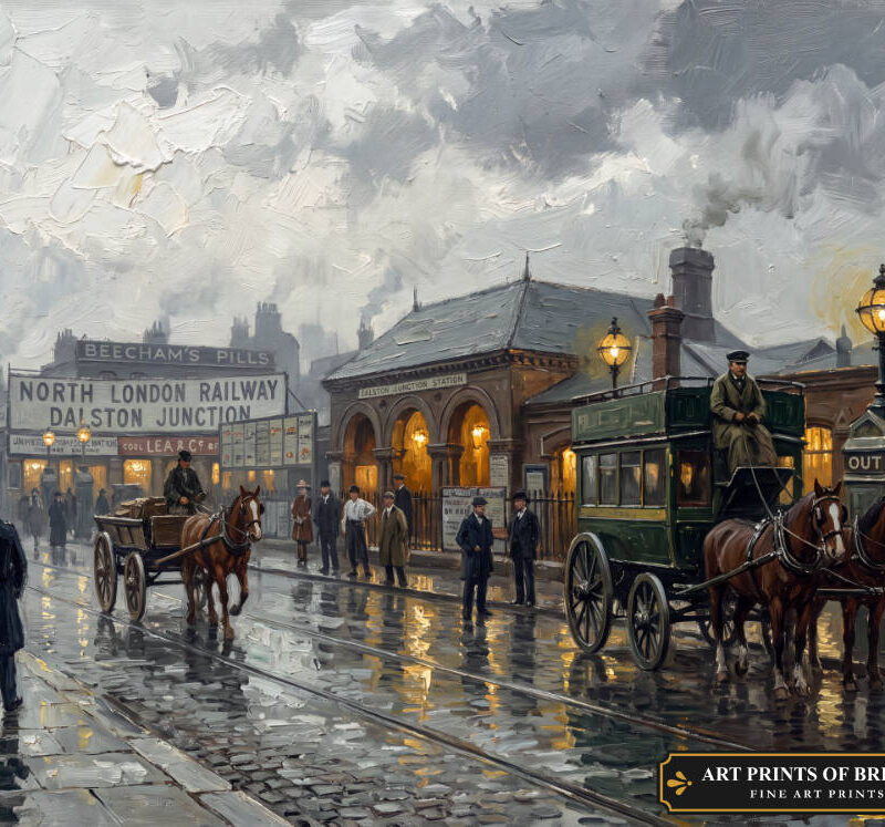 Dalston Town oil painting print