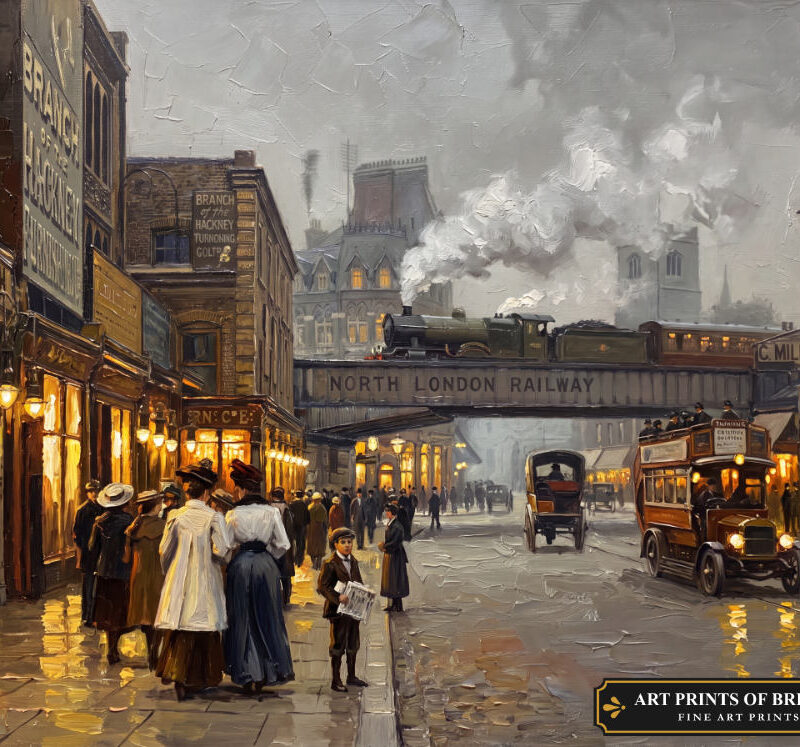 Hackney Town oil painting print