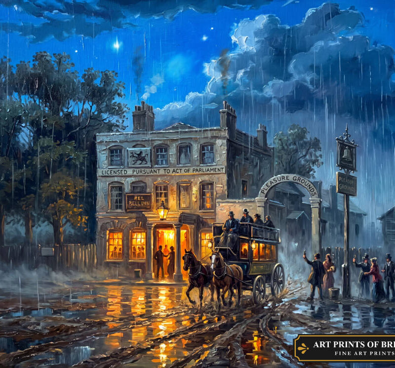 Edmonton Town oil painting print