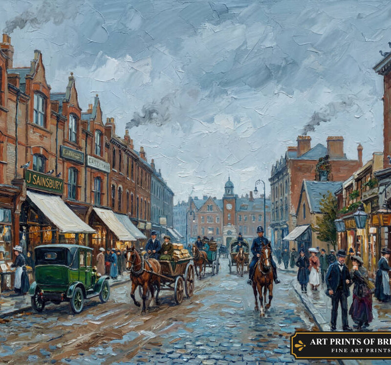 Crouch End Town oil painting print