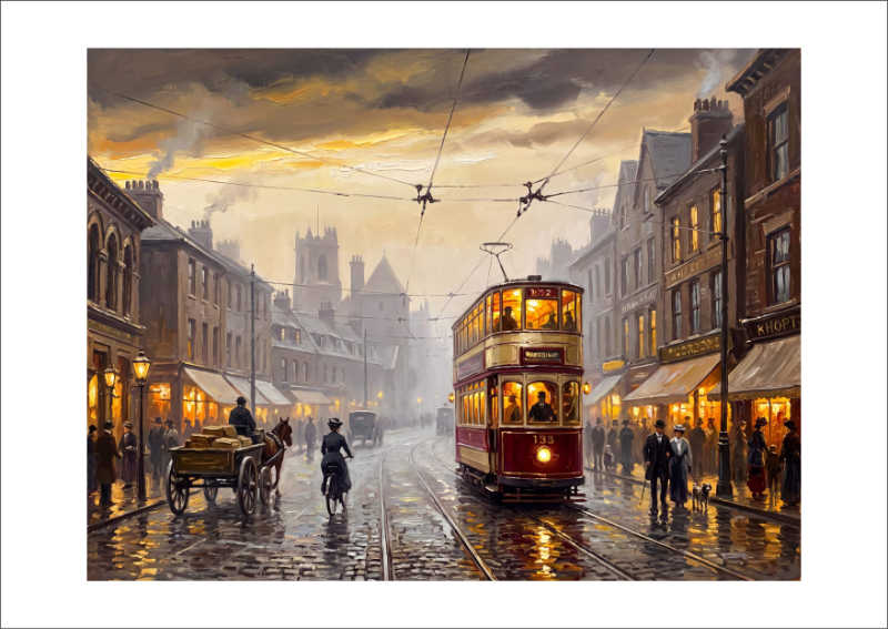 Acton town high street oil painting print